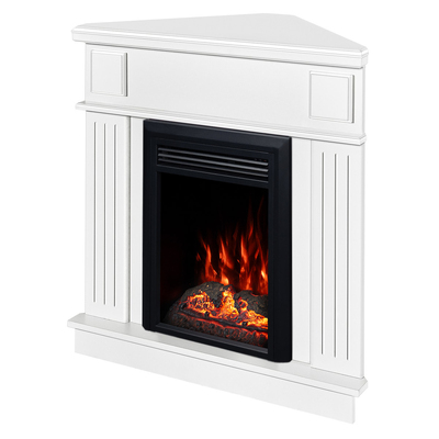 Elektrischer Eckkamin Marina & Cris, Art Flame, 1000x1000x500 mm, 1500 W, Knistereffekt des Brennholzes, 10 Flammenfarben, Thermostat, Timer