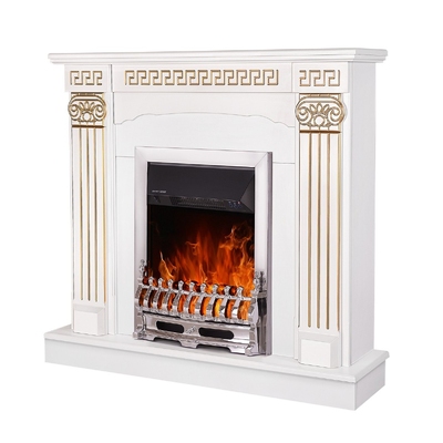 Elektrischer Kamin Calisto & Galileo silver, Art Flame, 1020x1100x300 mm, 2000W, Thermostat, 5 Flammenintensitätsmodi, Timer