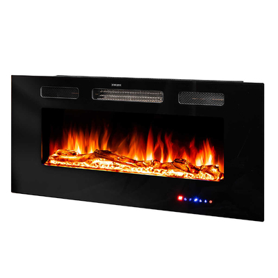 Elektrischer Einbau-/Wandkamin Adeli multicolor, Art Flame, 465x1016x121 mm, 1500W, mehr als 100 Farbkombinationen, Thermostat, Brennholz und Kristalle