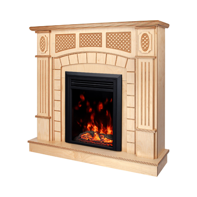 Elektrischer Kamin Amsterdam wood & Cris, Art Flame, 1120x1150x300 mm, 1500 W, Knistereffekt des Brennholzes, 10 Flammenfarben, Thermostat, Timer