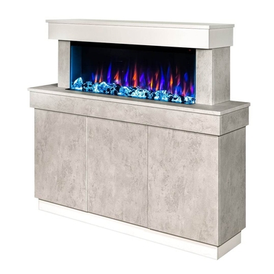 Elektrischer Kamin Stefania & Dalas, Art Flame, 1150x1400x300 mm, 1500W, 30 Farbkombinationen, Thermostat, Brennholz und Kristalle