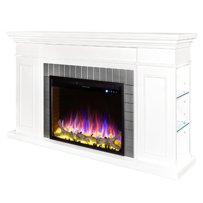 Elektrischer Kamin Safina & Tomas maxi, Art Flame, 900x1700x300 mm, 1500W, 50 Farbkombinationen, Thermostat, Brennholz und Kristalle