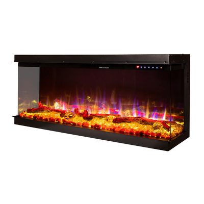 Haiti 40 Einbau-3D-Elektrokamin, Art Flame, 533x1035x332 mm, 1500W, mehr als 100 Farbkombinationen, Thermostat, Brennholz und Kristalle