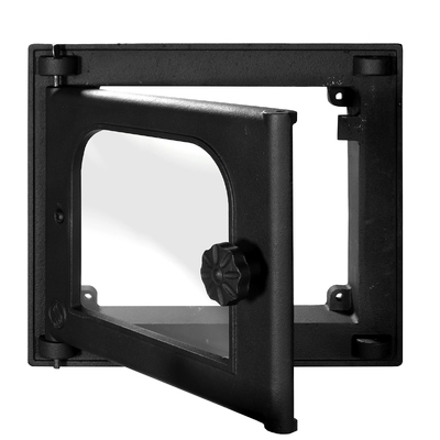 Ofentür K 301, 310×270 mm, Gusseisen, Hitzebeständigkeit 700–950℃, Drehöffnung