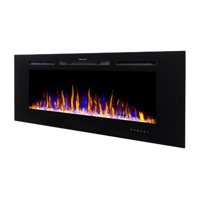 Elektrischer Einbau-/Wandkamin Heracles, Art Flame, 544x1824x140 mm, 1500W, 3 Flammenfarben, 5 Flammenintensitätsmodi, Brennholz und Kristalle