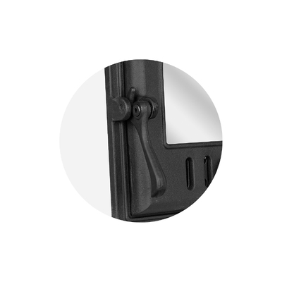 Ofentür K 401, 310×300 mm, Gusseisen, Hitzebeständigkeit 700–950℃, Drehöffnung