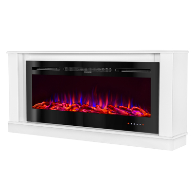 Elektrischer Kamin Bernard & Hermes, Art Flame, 725x1580x300 mm, 1500W, 3 Flammenfarben, 5 Flammenintensitätsmodi, Brennholz und Kristalle