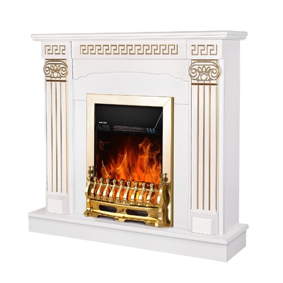 Elektrischer Kamin Calisto & Galileo gold, Art Flame, 1020x1100x300 mm, 2000W, Thermostat, 5 Flammenintensitätsmodi, Timer