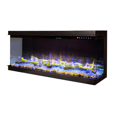 Haiti 33 Einbau-3D-Elektrokamin, Art Flame, 567x835x317 mm, 1500W, mehr als 100 Farbkombinationen, Thermostat, Brennholz und Kristalle