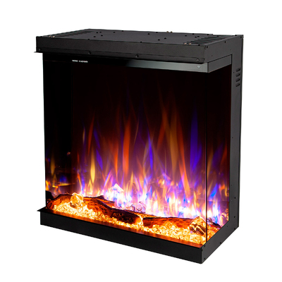 Eingebauter 3D-Elektrokamin Gilbert, Art Flame, 724x735x317 mm, 1500W, mehr als 100 Farbkombinationen, Thermostat, Brennholz und Kristalle