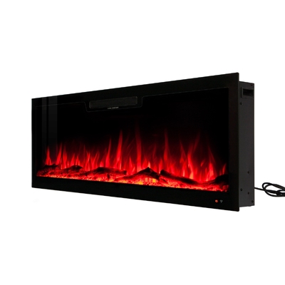 Elektrischer Einbau-/Wandkamin Vegas 50, Art Flame, 457x1270x126 mm, 1500W, 10 Flammenfarben, Thermostat, Brennholz und Kristalle