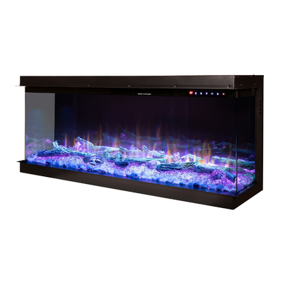 Haiti 78 eingebauter 3D-Elektrokamin, Art Flame, 533x2000x332 mm, 1500W, mehr als 100 Farbkombinationen, Thermostat, Brennholz und Kristalle