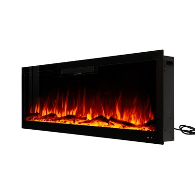 Elektrischer Einbau-/Wandkamin Vegas 60, Art Flame, 457x1524x126 mm, 1500W, 10 Flammenfarben, Thermostat, Brennholz und Kristalle