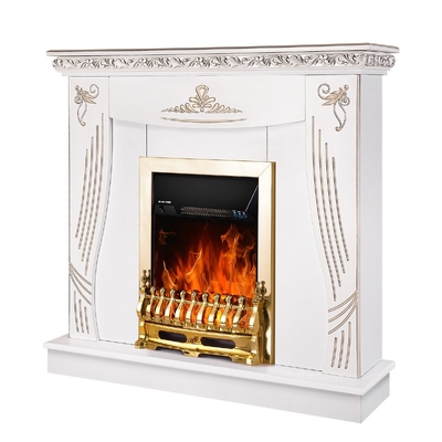 Elektrischer Kamin Napoli & Galileo gold, Art Flame, 1035x1100x300 mm, 2000W, Thermostat, 5 Flammenintensitätsmodi, Timer