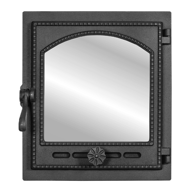 Ofentür K 404, Art Flame, 335×368 mm, Gusseisen, Hitzebeständigkeit 700–950℃, Drehöffnung