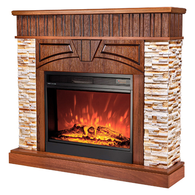 Elektrischer Kamin Zeus & Mirabella, 1130x1270x310 mm, 1950W, Knistereffekt des Brennholzes, 5 Flammenintensitätsmodi, Timer