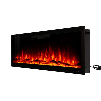 Elektrischer Einbau-/Wandkamin Vegas 50, Art Flame, 457x1270x126 mm, 1500W, 10 Flammenfarben, Thermostat, Brennholz und Kristalle