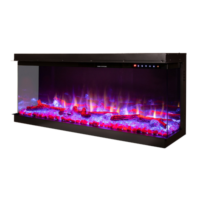 Haiti 65 Einbau-3D-Elektrokamin, Art Flame, 533x1651x332 mm, 1500W, mehr als 100 Farbkombinationen, Thermostat, Brennholz und Kristalle